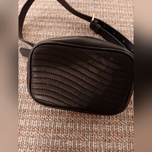 Black Quilted Leather Crossbody Bag